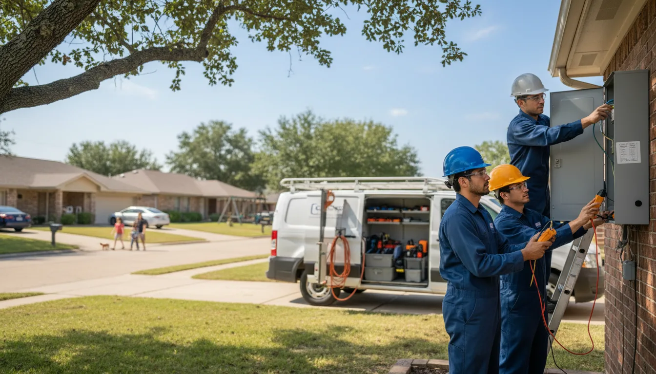 Certified electrician providing emergency electrical services in Omaha, TX